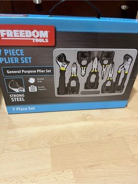 Freedom Tools 7-Piece General Purpose Plier Set - Black with Yellow Accents